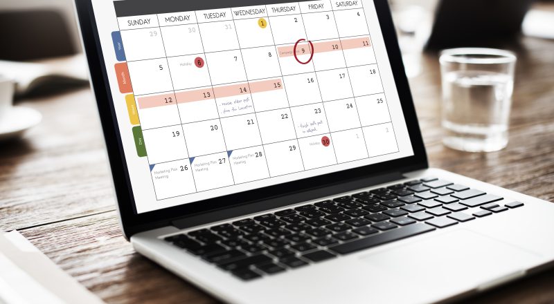 Concepto de recordatorio de gestión de organización de planificador de calendario